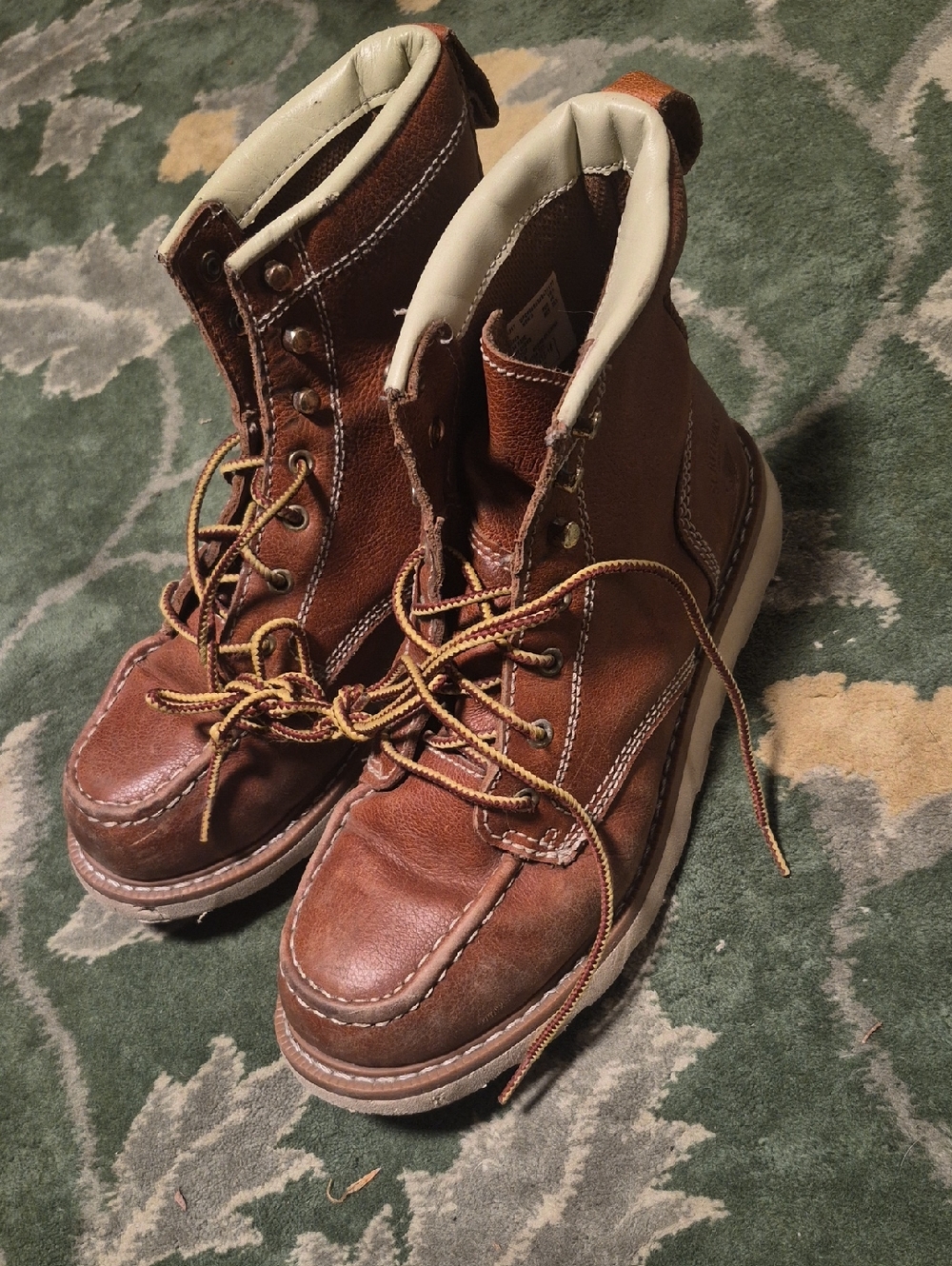 Men's Brown Lace-Up Leather Work Boots